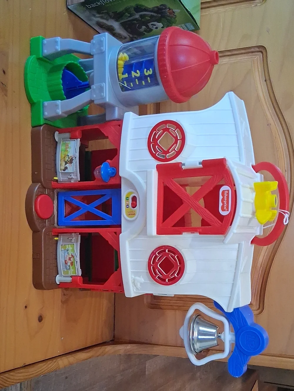 Fisher-Price White & Red Farm Barn Playset with Blue & Green Accents